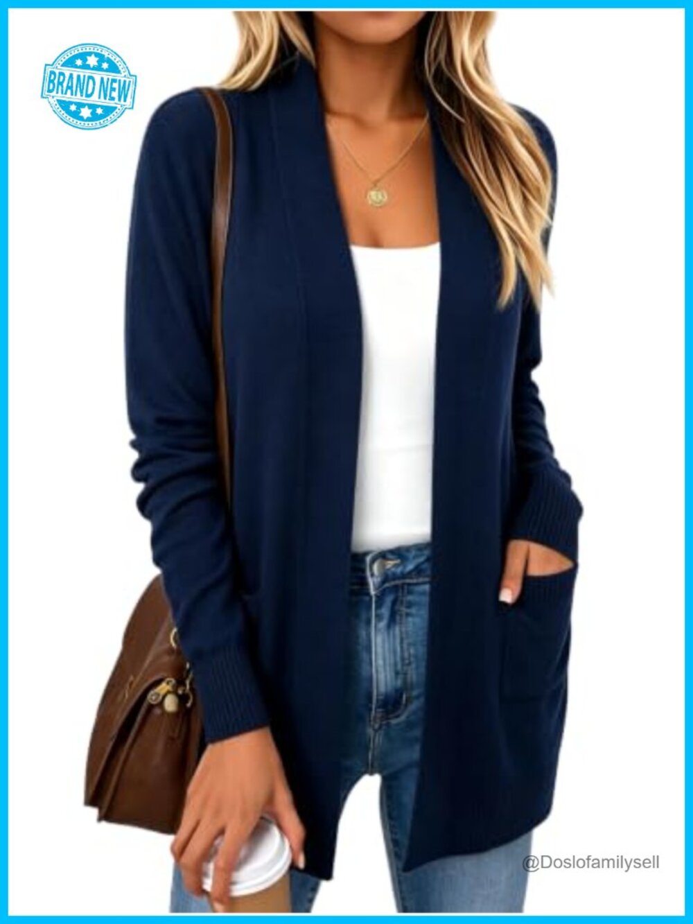 Open Front Long Cardigan Sweater with Pockets Lightweight Knit